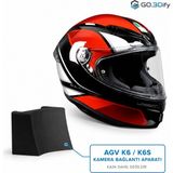 Go.3Dify GO3DIFY Aksiyon Kamerası Çene Bağlantı Aparatı Chin Mount Agv K6 / K6 S Kask Uyumlu Gopro Djı Osmo INSTA360 Uyumlu 3m Bantlı 1 Adet