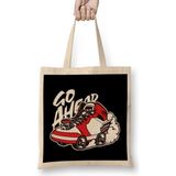 Go Ahead Air Jordan 1 Anime Sneakers Retro Vintage Bez Çanta Uzun Saplı - Açık Bej - 40 X 40