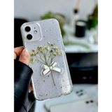 Go Aksesuar Iphone 12 ve 12 Pro Uyumlu 3D Buket Simli Çiçek Oyuncak Tasarımlı Esnek Silikon Kılıf