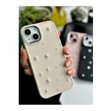 Go Aksesuar Iphone 13-14 ve 15 Uyumlu 3d Pearl Oyuncak Tasarımlı Esnek Silikon Kılıf - Krempearl