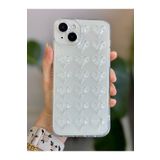Go Aksesuar Iphone 14 Plus - 15 Plus Şeffaf 3d Kabartma Balon Kalp Tasarımlı Silikon Kılıf