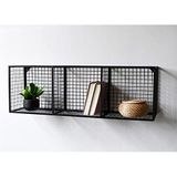 GO DEKOR Metal 3'küp Gözlü Kafes Yatay Duvar Rafı/kitaplık 100x33x23