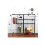GO DEKOR Tel Grid 7’raflı Modern Kitaplık Modeli & Raf Modelleri - Siyah
