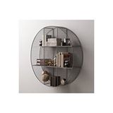 Go dekor Tel Metal Kafes Grid 9 Gözlü Yuvarlak Duvar Rafı/tam Çapı 100cm Siyah