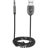 Go-Des Go Des GD-BT27 Spiral Kablo Tasarımlı Aux Bluetooth Adaptör V5.1 Siyah