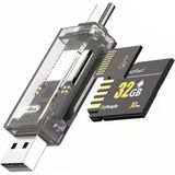 Go-Des Go Des GD-DK006 Type-C ve Usb-A Çıkışlı 4 In 1 Otg Hafıza Kart Okuyucu Sd-Micro Sd - Siyah
