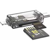 Go-Des Go Des GD-DK007 Type-C ve Lightning Çıkışlı 4 In 1 Otg Hafıza Kart Okuyucu Sd-Micro Sd - Siyah