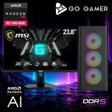 Go Gamer AE53D Amd Ryzen 5 7600 / 16GB Ddr5 / 512GB SSD / RX580 8gb / Msı 24" 180Hz. / Oem Gaming Paket