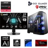 Go Gamer S1103DP Intel Core i9 14900KF / 128GB 5600Mhz DDR5 Ram / 1TB SSD / RX 9070 XT 16GB / 360mm Sıvı Soğutma / MSI 27" 2K 200Hz. 0.5MS / Windows 11 Pro Masaüstü Bilgisayar