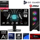 Go Gamer U101D Intel Core Ultra 7 265KF / 64GB DDR5 5600Mhz / 1TB SSD / RX 9070 XT 16GB / 240mm Sıvı Soğutma / MSI 27" 2K 200Hz. 0.5MS / Windows 11 Pro Masaüstü Bilgisayar