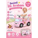 Go Hero İlk Arabam Pembe - Binmeli Araba İlk Arabam - Çocuk Arabası - İlk Adım Arabası - 4 Teker Araç