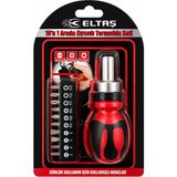 Go İthalat 10IN1 Silikon Sap - Cr-V Cırcırlı Tornavida Bits Seti Ph1-Ph2-Ph-3 - Pz1-Pz2-Pz3 Manyetik Uç - Renkli
