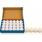 Go İthalat 24 Adet Pilli Yuvarlak - Beyaz Renkli LED Mum Çap : 3.7cm Yükseklik : 3.5cm İ10-024 (5669) - 00 Beyaz