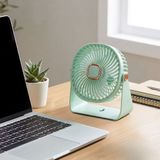Go İthalat 3 Kademeli Masaüstü Fan – Duvara Asılıp Sabitlenebilen Standlı Kaydırmaz Pedli Mini Fan ZB112 (5477) - Açık Yeşil