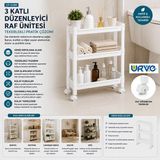 Go İthalat 3 Katlı Tekerlekli Sepet Organizer Düzenleyici Raf Ünitesi 465X145X80 Mm.