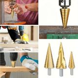 Go İthalat 3 Parça Kademeli Matkap Ucu Paslanmaz Uç Alüminyum Sac Demir Delme Seti (5224)