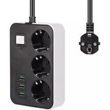 Go İthalat 3 USB Li 3 Lü 1.8 M Akım Korumalı Priz (4835)