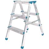 Go İthalat 3+3 Çift Basamaklı Alüminyum Metal Merdiven Yükseklik = 69CM Baş Genişlik = 8cm (5224)
