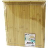 Go İthalat 38X45CM Ahşap Bambu Kesim Panosu - Kesme Tahtası Tezgah Üstü Kanallı - Kenar Destekli (3791)