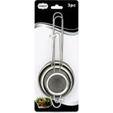 Go İthalat 3pcs Set Mini= 5-7-8cm Tel Süzgeç Metal Çerçece Metal Sap=8.5-10.5-10.5cm (5468)