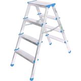 Go İthalat 4+4 Çift Basamaklı Alüminyum Metal Merdiven Yükseklik = 92CM Baş Genişlik = 8cm (784)