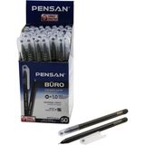 Go İthalat 50 Adet Pensan Büro Siyah Tükenmez Kalem M-Medium - 1.0mm Uç (5468)