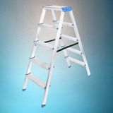 Go İthalat 5+5 Çift Basamaklı Alüminyum Metal Merdiven Yükseklik = 115CM Baş Genişlik = 8cm (5468) - 5+5 Aluminyum Merdiven