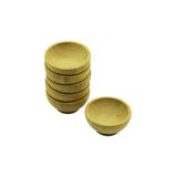 Go İthalat 6 Adet Mini Ahşap Bambu Lokumluk - Çerezlik Kase Derinlik: 1.5Cm - Çap: 6.2Cm