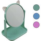 Go İthalat 6 Inç - 15CM Yuvarlak Kulaklı Makyaj Aynası Renkli Plastik Takılık SEPETLİ=12X15.5CM (3791)
