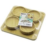 Go İthalat Ahşap Bambu 5pcs Çerezlik - Lokumluk Kase Seti 22X22CM (3791)
