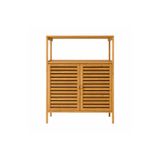 Go İthalat Ahşap Bambu Çok Amaçlı Raflı Organizer Dolap 66x33x85 cm.