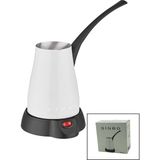 Go İthalat Beyaz Elektirkli Cezve Türk Kahve Makinesi 5 Fincan - 400ML Hazne Paslanmaz Çelik 360 Derece Dönebilme SCM-2960 (5224)