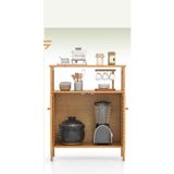 Go İthalat Çok Amaçlı Dolap Ahşap Bambu Organizer Raflı 66X33X85CM (5468) - Çok Renkli
