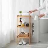 Go İthalat Çok Amaçlı Raf - Organizer 3 Katlı Ahşap - Bambu 36X32X80CM (5468)