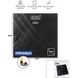 Go İthalat Dijital - Pilli Banyo Baskül Terazi Tartı LCD Ekran - Sıcaklık Gösterge 180KG/50GR 28X28CM SBS-4452 (5615) - Siyah