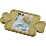 Go İthalat Dikdörtgen 3 Bölmeli=2in1 Kalp Kulp - Bölme + 1 Ahşap Bambu Servis Sunum Tepsi - Tahtası 25 x 14 x 1.4cm (5582) - 25 x 13 cm