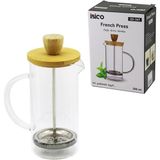 Go İthalat French Press Bambu Kapak 350ML Cam Bitki Süzgeçi (5440)