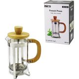 Go İthalat French Press Metal Kafes - Bambu Sap Bambu Kapak 350ML Cam Bitki Süzgeçi (5582) - 500 ml