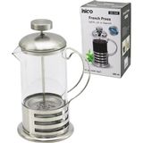 Go İthalat French Press Metal Kafes - Metal Kapak 600ML Cam Bitki Süzgeçi (784)