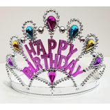 Go İthalat Gümüş Renk Happy Birthday Yazılı Doğum Günü Tacı 60 cm (5250)