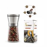 Go İthalat HAND GRINDER KÜÇÜK CAM HAZNELİ - KROM KAPLAMA PLS.KAPAKLI TUZ - BAHARAT ÖĞÜTÜCÜ İ22-411 (5477)