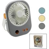 Go İthalat Işıklı Mini Fan Masa Üstü USB Şarjlı 2in1 Kulp=taşıma - Duruş 3 Kademe Hız 15.5X12CM BJJ-565 (5250)