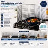 Go İthalat Ocak Yağ Sıçrama Koruyucu Alüminyum Folyo Plaka 84X32.5CM (5615) - Gümüş