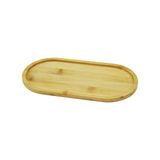 Go İthalat Oval Ahşap Bambu Yağdanlık Altlık 12X23CM