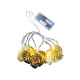 Go İthalat RAMAZAN KANDİLİ MODEL=10PCS GOLD METAL PİLLİ DEKORATİF LED IŞIK - LAMBA 2MT KABLO (5314)