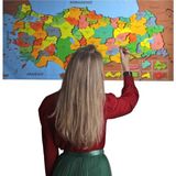 Go İthalat Renkli Türkiye Haritası Manyetik Yapıştırıcı Gerektirmeyen Duvar Stickerı 118 cm * 56 cm (5477) - 001-Renkli