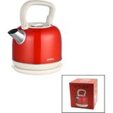 Go İthalat Retro Kırmızı Nostalji Demlik Model Çelik Kettle Su Isıtıcı 2.2lt 1800W Gizli Resiztans SK-8035 (5224) - Renkli