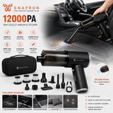 Go İthalat Snapron SNV-3002 2in1 9 Başlıklı Şarjlı 3 Filtreli Basınçlı Hava Üflemeli Taşıma Çantalı El Tipi Ev Araç Süpürgesi 80w