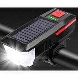 Go İthalat Solar Enerjili USB ile Şarj Edilebilir Ledli Bisiklet Feneri Kornalı ve Su Geçirmez Far (5314)