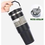 Go İthalat Termos 900 ml Pipetli Termos Bardak (5297) - All Black - 890 ml